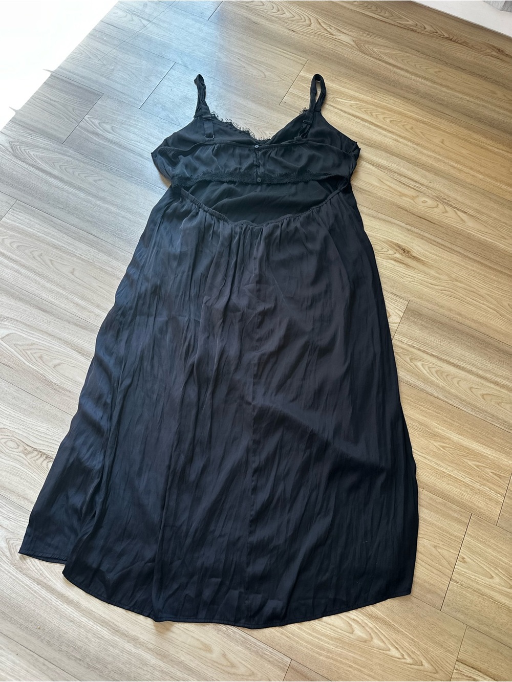 Old Navy Black Slip Chemise with Lace Trim - Picture 5 of 5
